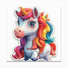 Unicorn Sticker 103 Canvas Print