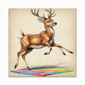 Deer Jumping 3 Canvas Print