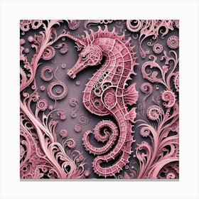 Pink Seahorse 2 Canvas Print