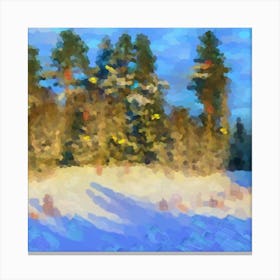 Snowy winter forest N2 Canvas Print