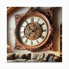 Large Wall Clock 5 Canvas Print