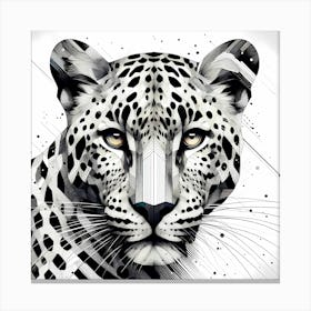 Gepard Head - Abstract Line Art Illustration 183 Canvas Print