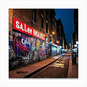 Saleem International Marable Wrote The Wall Of Street Simple In English Canvas Print