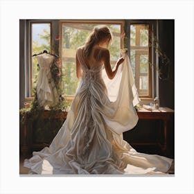 Bride In A Wedding Dress Canvas Print