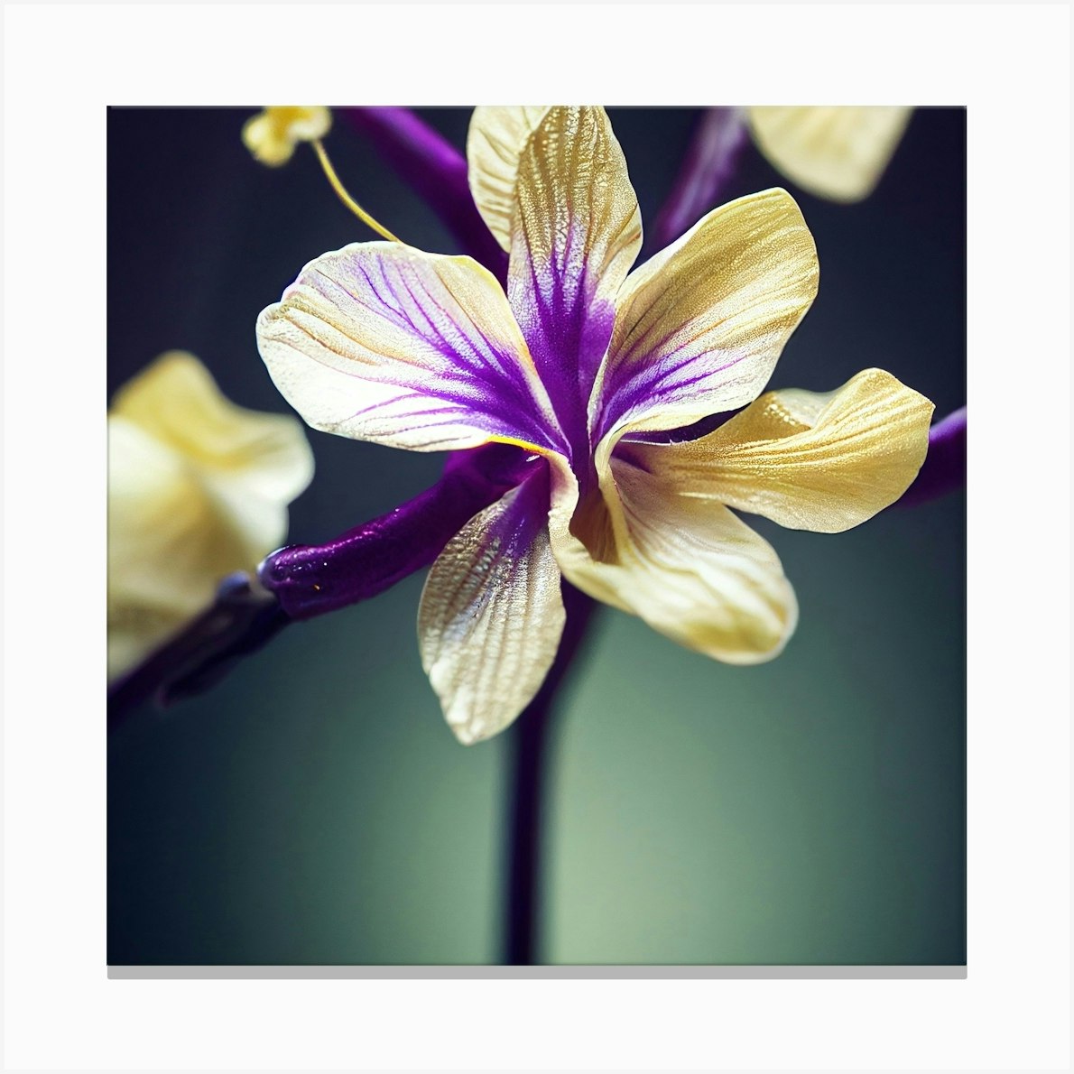 Purple Orchid Flower Canvas Print by Aloke Design