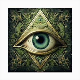 All Seeing green Eye 1 Canvas Print