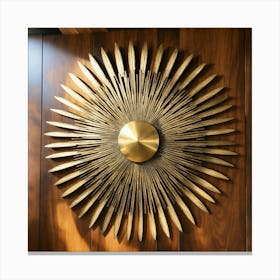 Midcentury Modern Radial Sun Made Of Brass On Top (1) Canvas Print