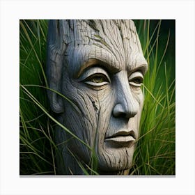 Firefly Weathered, Furrowed, Face, Grass, Wood, Nature, Texture, Sculpture, Organic, Earthy, Aged, W (2) Canvas Print