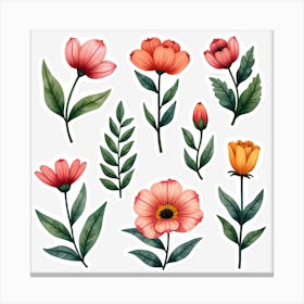 Watercolor Flowers 1 Canvas Print