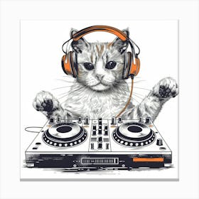 Dj Cat 7 Canvas Print