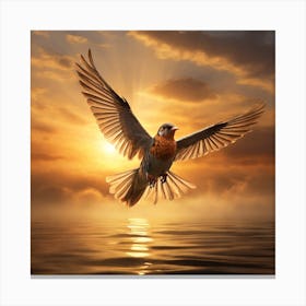 Bird Flying In The Sky sunny weather Canvas Print