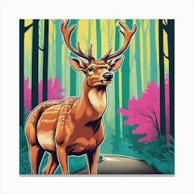 Deer In The Forest 6 Canvas Print