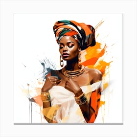 African Femela Faces Csaba Fikker 3 Canvas Print