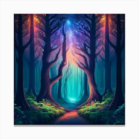 Fantasy Forest At Dusk 1 Canvas Print