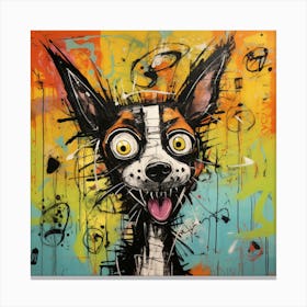 Abstract Crazy Whimsical Dog 1 Canvas Print