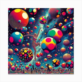 Cosmic Polka-Dot Dance 2 Canvas Print