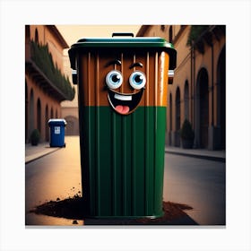 Happy Garbage Can 1 Canvas Print