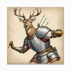 Deer In Armor 6 Canvas Print