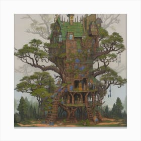 A stunning tree house that is distinctive in its architecture 1 Canvas Print