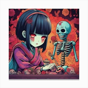 Anime Skeleton Girl 1 Canvas Print