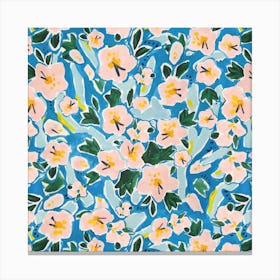 Ditsy Floral Print Square Canvas Print