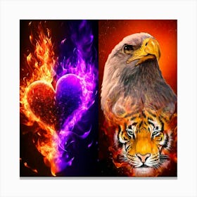 Eagle And Tiger Canvas Print