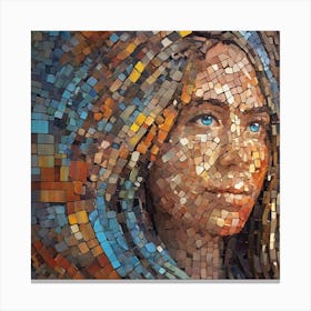 Mosaic Portrait Of A Woman Canvas Print