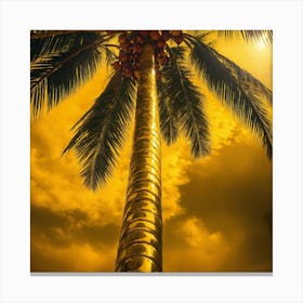 Golden Coconut Tree Canvas Print