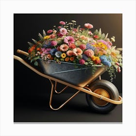 Wheelbarrow With Flowers 1 Canvas Print