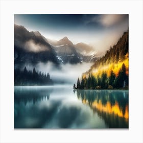 Sunrise Over Lake 10 Canvas Print