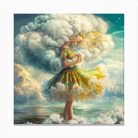 Girl In The Clouds Canvas Print