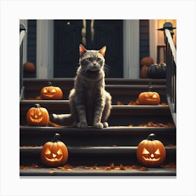 Halloween Cat 15 Canvas Print