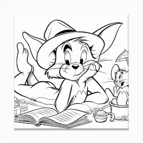 Tom And Jerry Coloring Pages Canvas Print