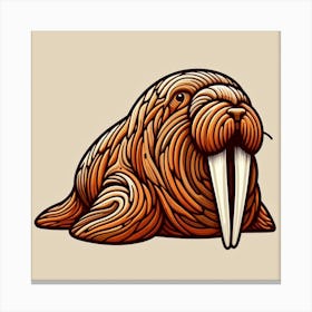 Playful Walrus with Distinctive Tusks Canvas Print