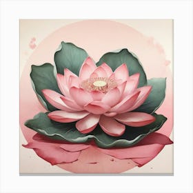 Aesthetic style, Large pink lotus flower 1 Canvas Print