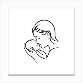 Mother Kissing Baby Canvas Print