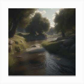 Stream In The Woods 25 Canvas Print