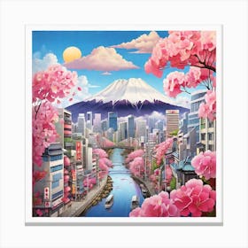 Cherry Blossoms In Tokyo Canvas Print