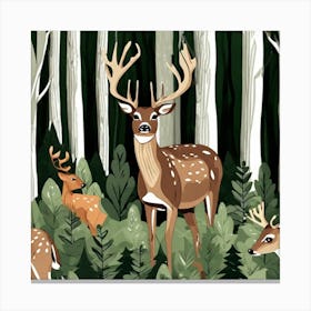 Deer In The Forest 26 Canvas Print