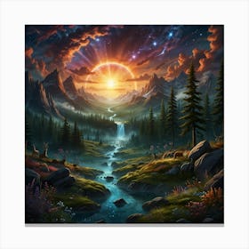 Sunset In The Mountains 38 Canvas Print