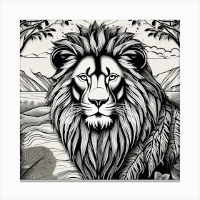 Lion In The Forest 36 Canvas Print