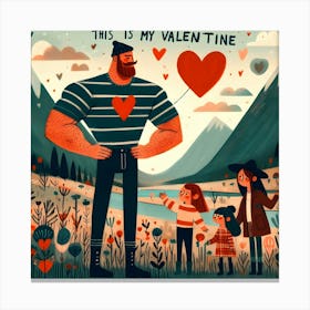 This Is My Valentine - picnic with father and children Canvas Print