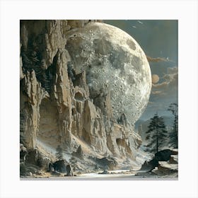 Moon Over The Cliffs Canvas Print