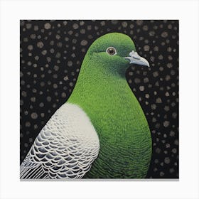 Ohara Koson Inspired Bird Painting Pigeon 5 Square Canvas Print