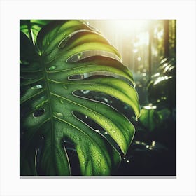 Large Monstera leaf Canvas Print