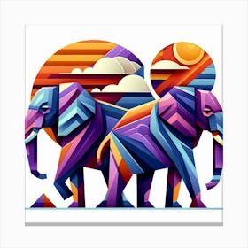 The Loving Lookouts Elephants Canvas Print