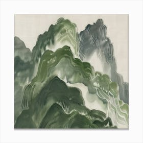 Japanese Watercolour Of Mount Kirigamine 6 Canvas Print