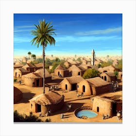 Village In The Desert Canvas Print
