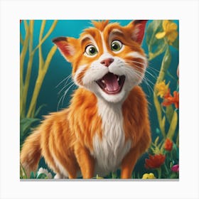 Cat In The Grass Canvas Print