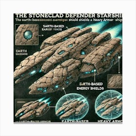 Stoneclad Defender Starship Defensive Escort Canvas Print